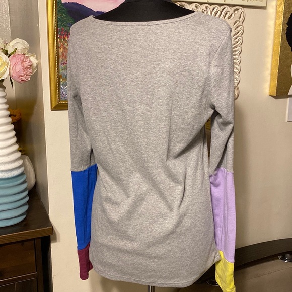 Allegra K women multicolore long sleeve top size L in excellent condition - Picture 2 of 8